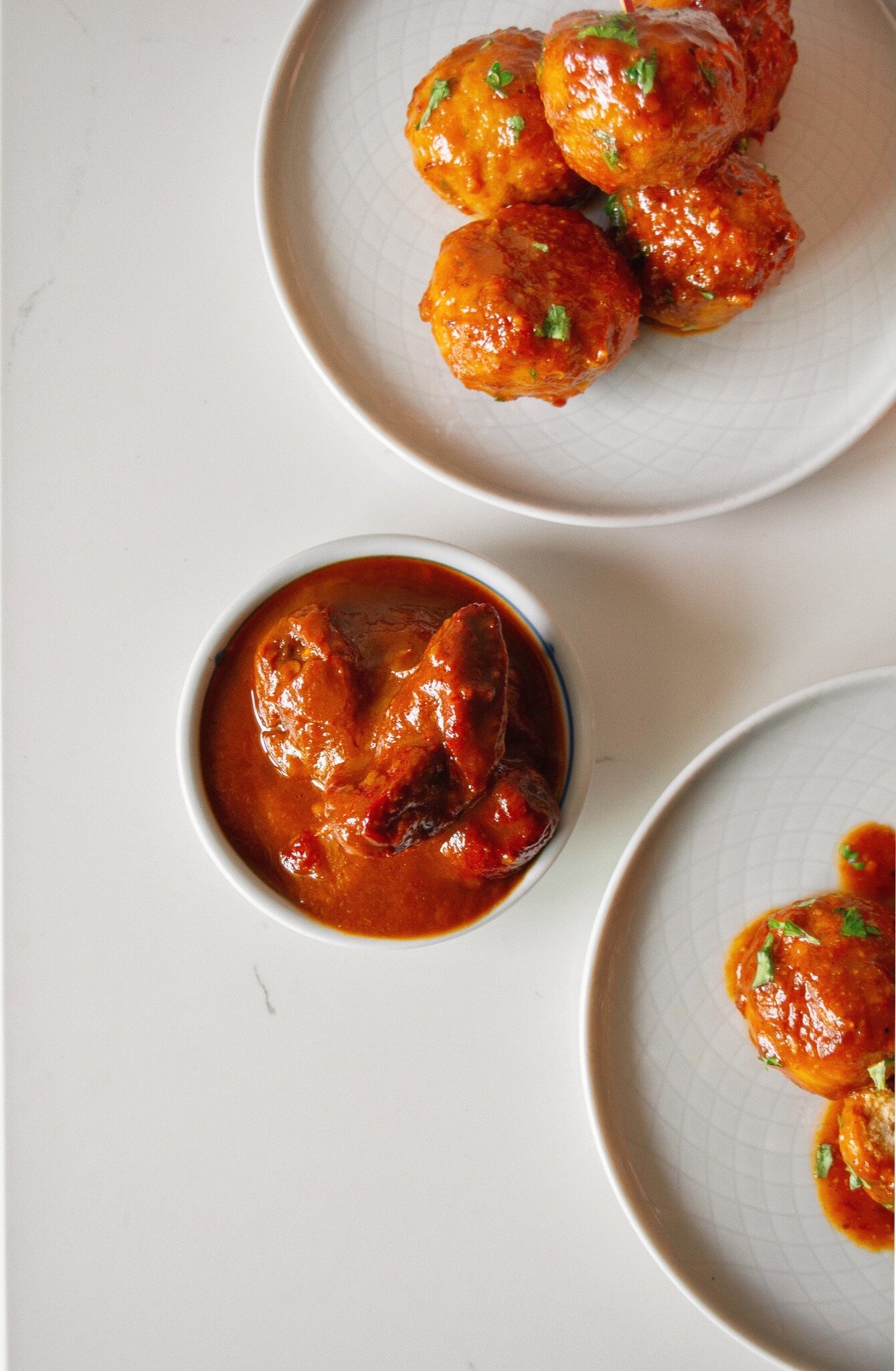 Juicy Oven-Baked Honey Chipotle Chicken Meatballs with sauce