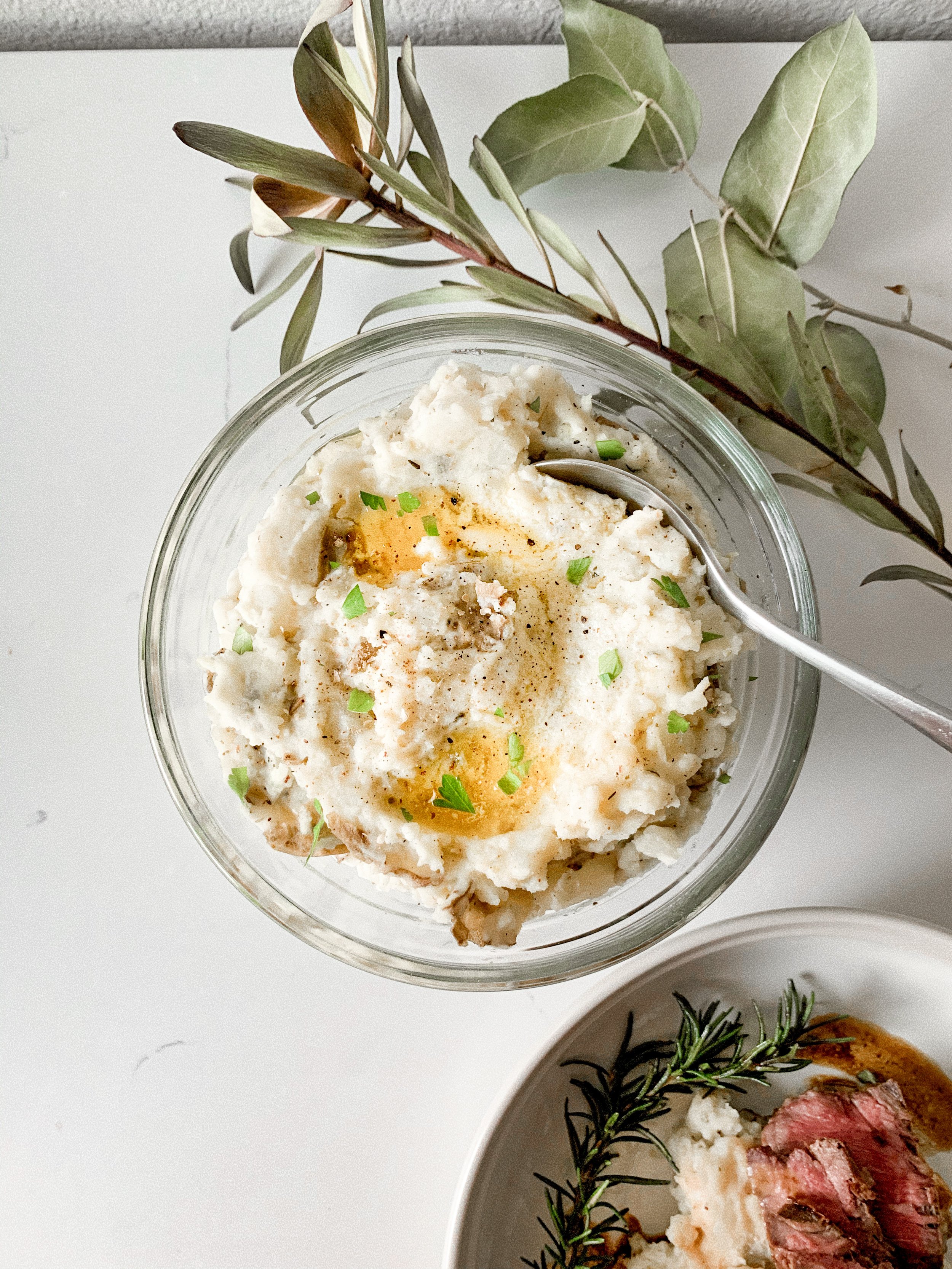 Plated 4-Ingredient Creamy Mashed Potatoes