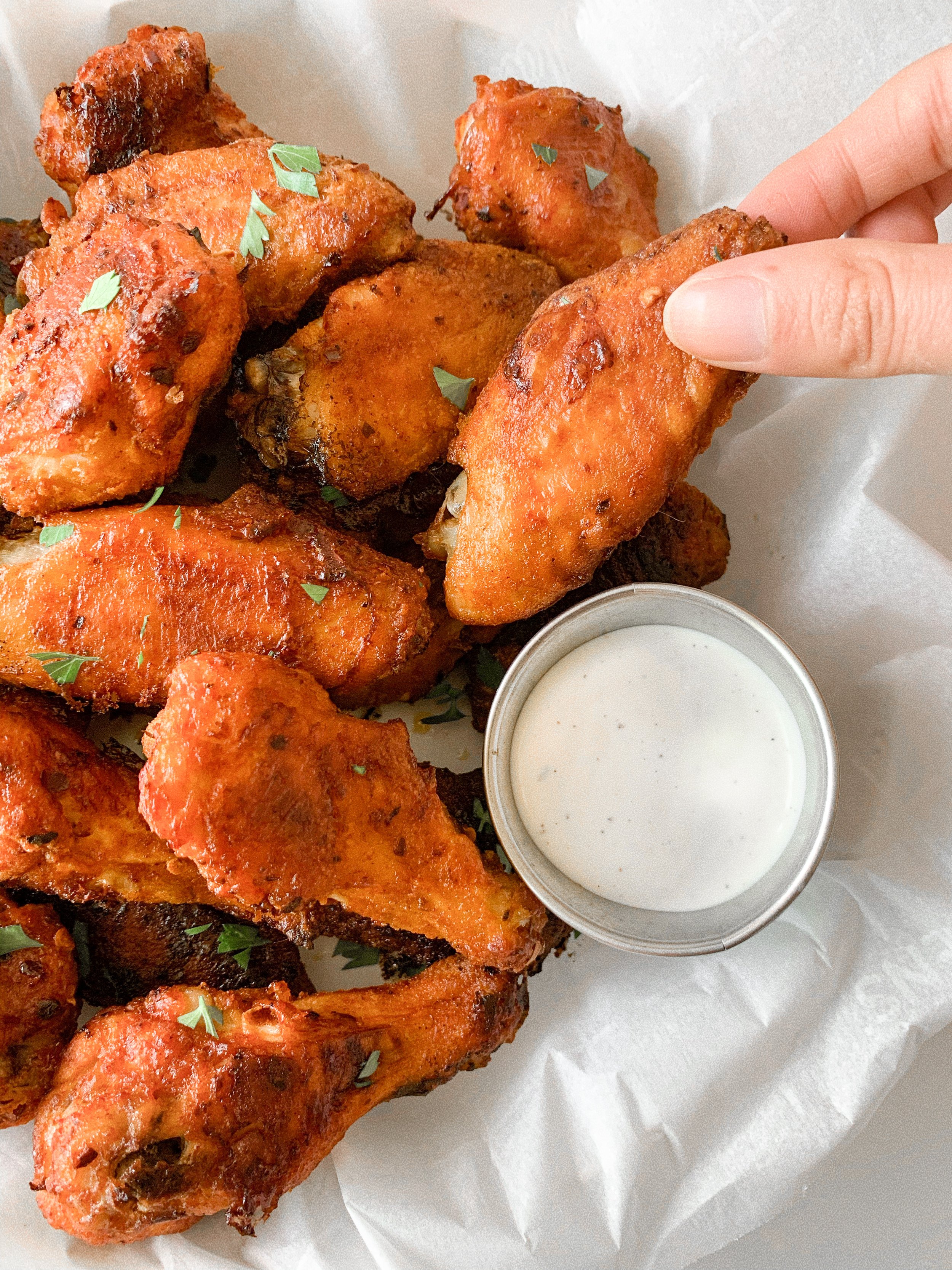 Dry-Rubbed Sweet and Spicy BBQ Wings with Ranch