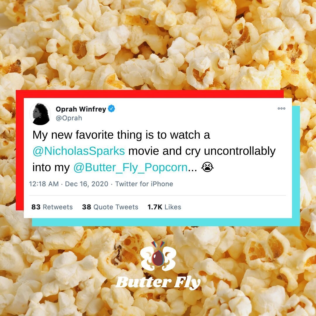 &ldquo;No matter what happens, every day spent with you is the best day of my life.&rdquo; - #TheNotebook 😭

#oprahsfavoritethings #butterflypopcorn #oprah