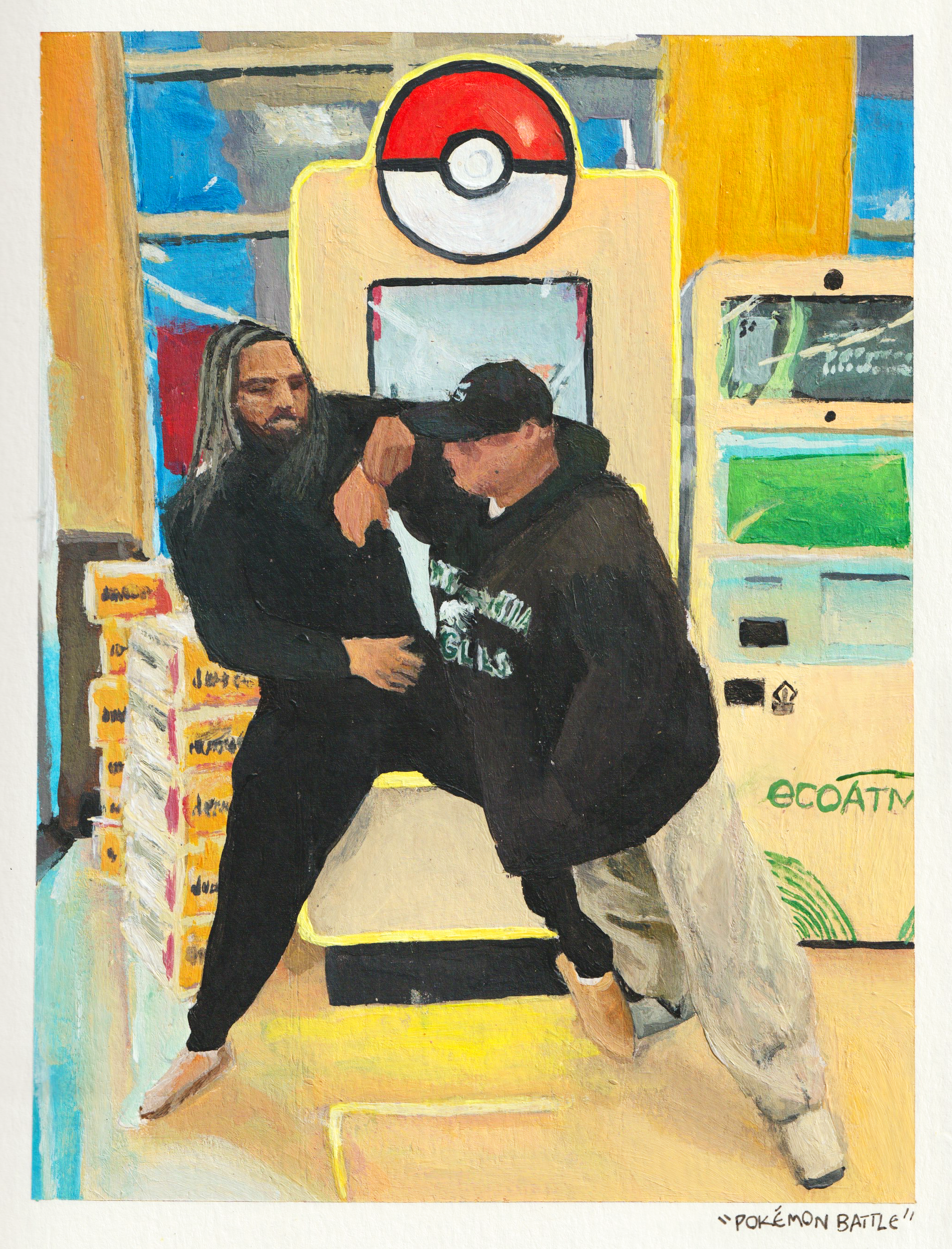 "Pokémon Battle"
Acrylic on Watercolor Paper