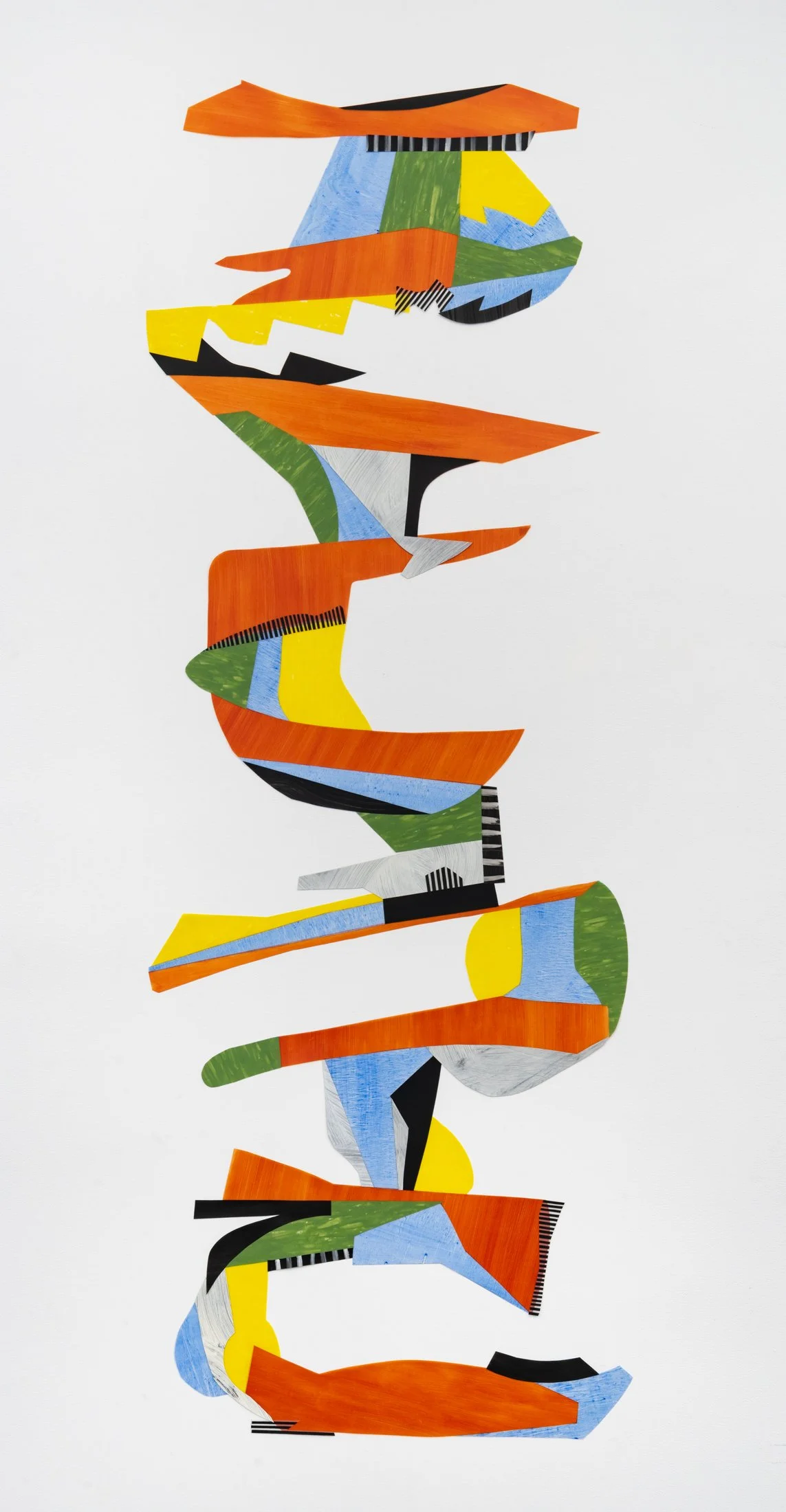 Nanette Carter,  Shifting Perspectives #7,  2024, Oil, oil stick, and pencil on Mylar, 84½ x 30 in.
