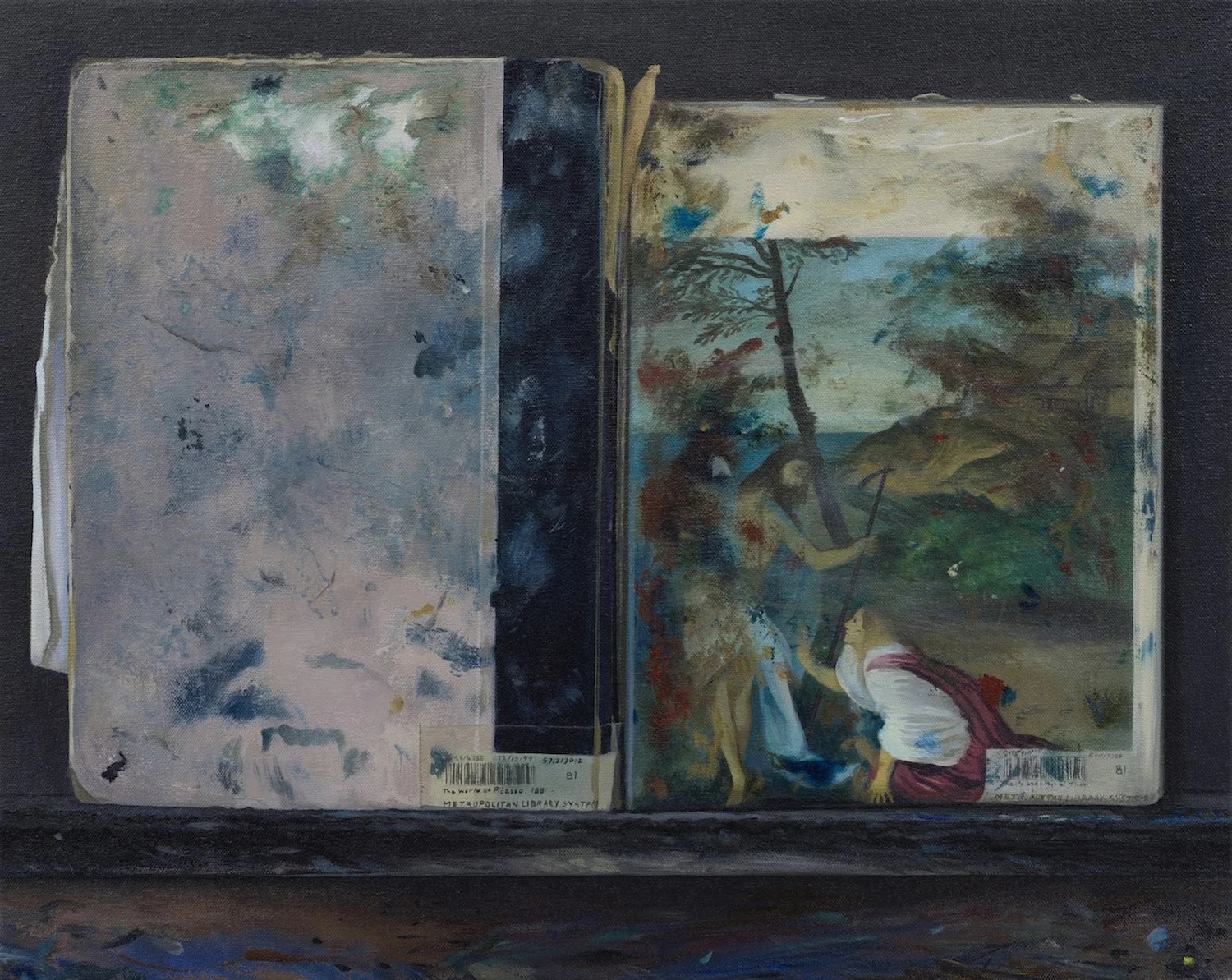 Brandi Twilley,  Picasso and Titian Back,  2017, Oil on canvas, 16 x 20 in.
