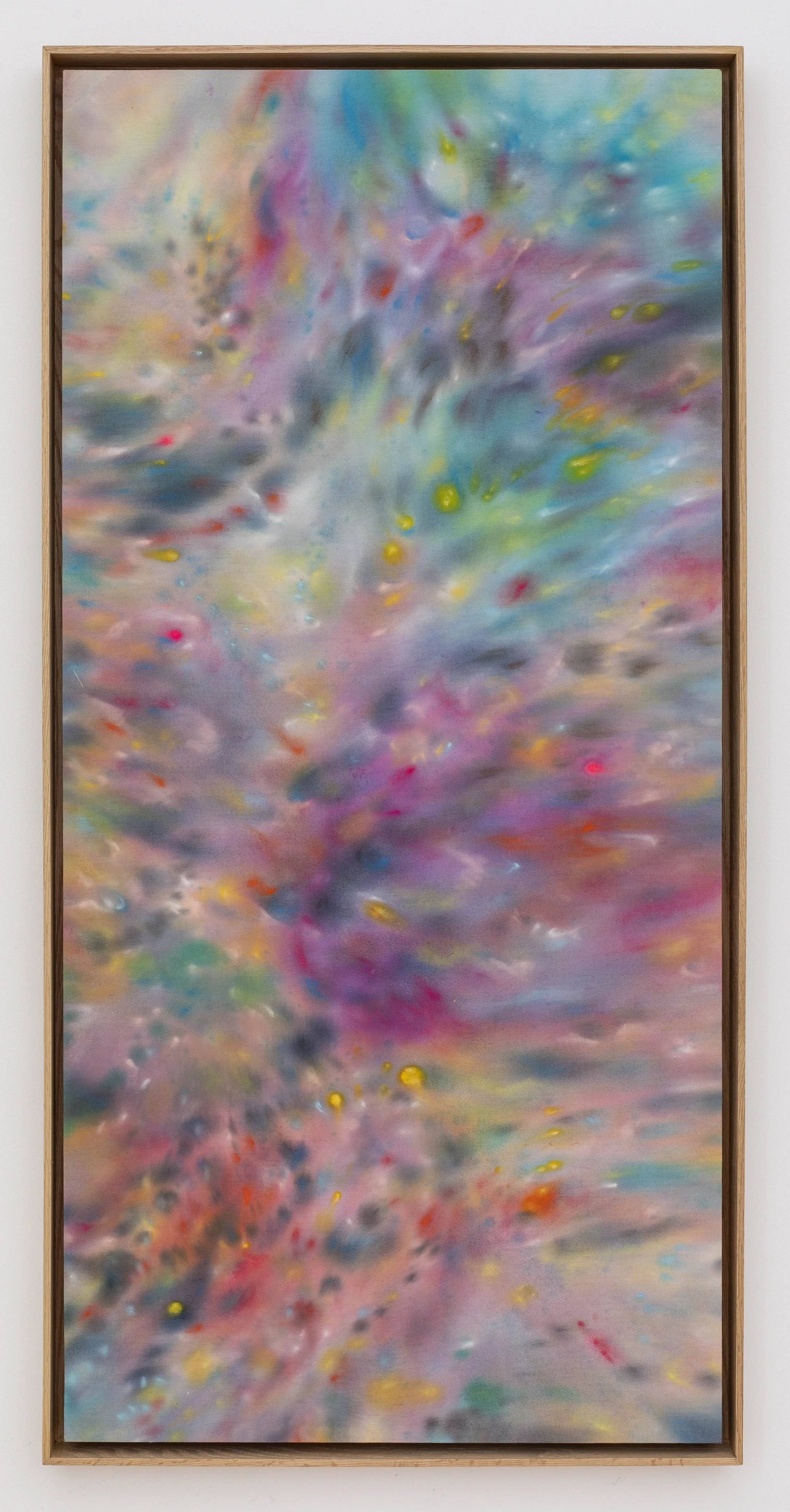 Alexandra McGowan,  Improvisation; Flow Series #56,  2026, Acrylic and chalk pastel on stretched cotton, 46 x 22 in.
