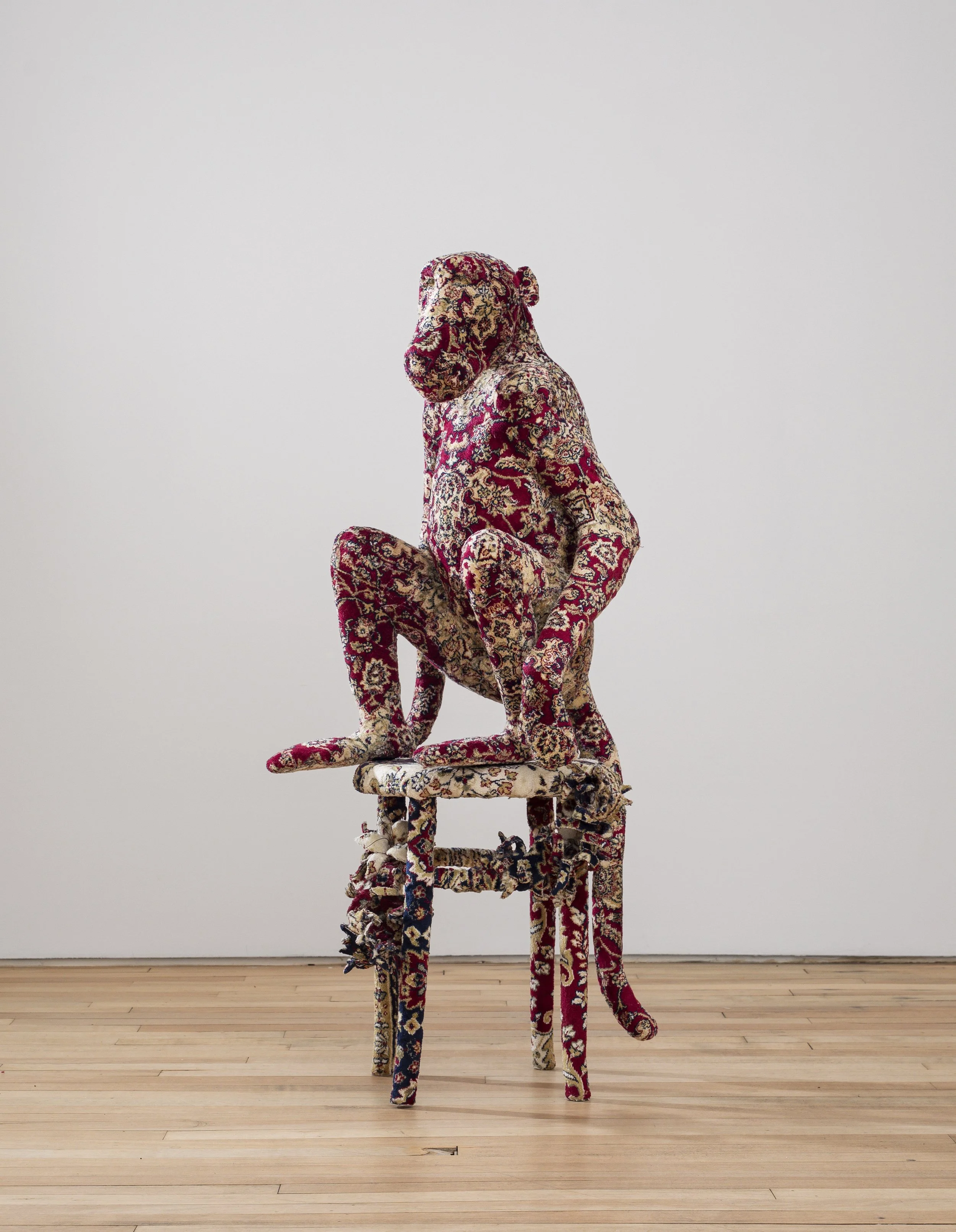 Debbie Lawson,  Prospero,  2026, Carpet and mixed media, 52 x 19¾ x 18½ in.