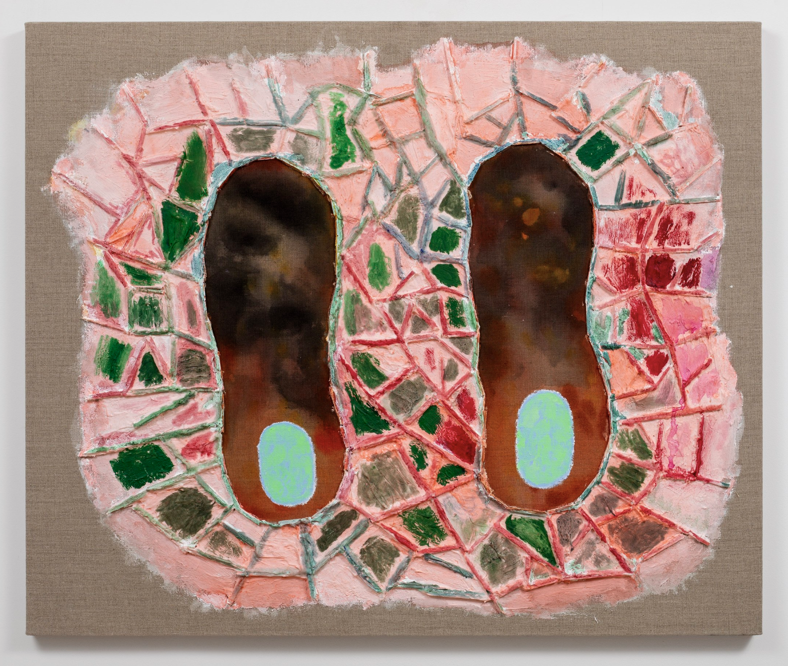 Yevgeniya Baras,  Untitled,  2025, Oil and Mixed Media on Linen, 30 x 36 in.