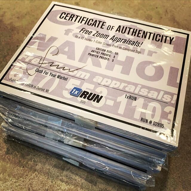 Thanks to @1xrun and y&rsquo;all for the support. The signs and certs from the CFYW COVID series will be shipping soon!