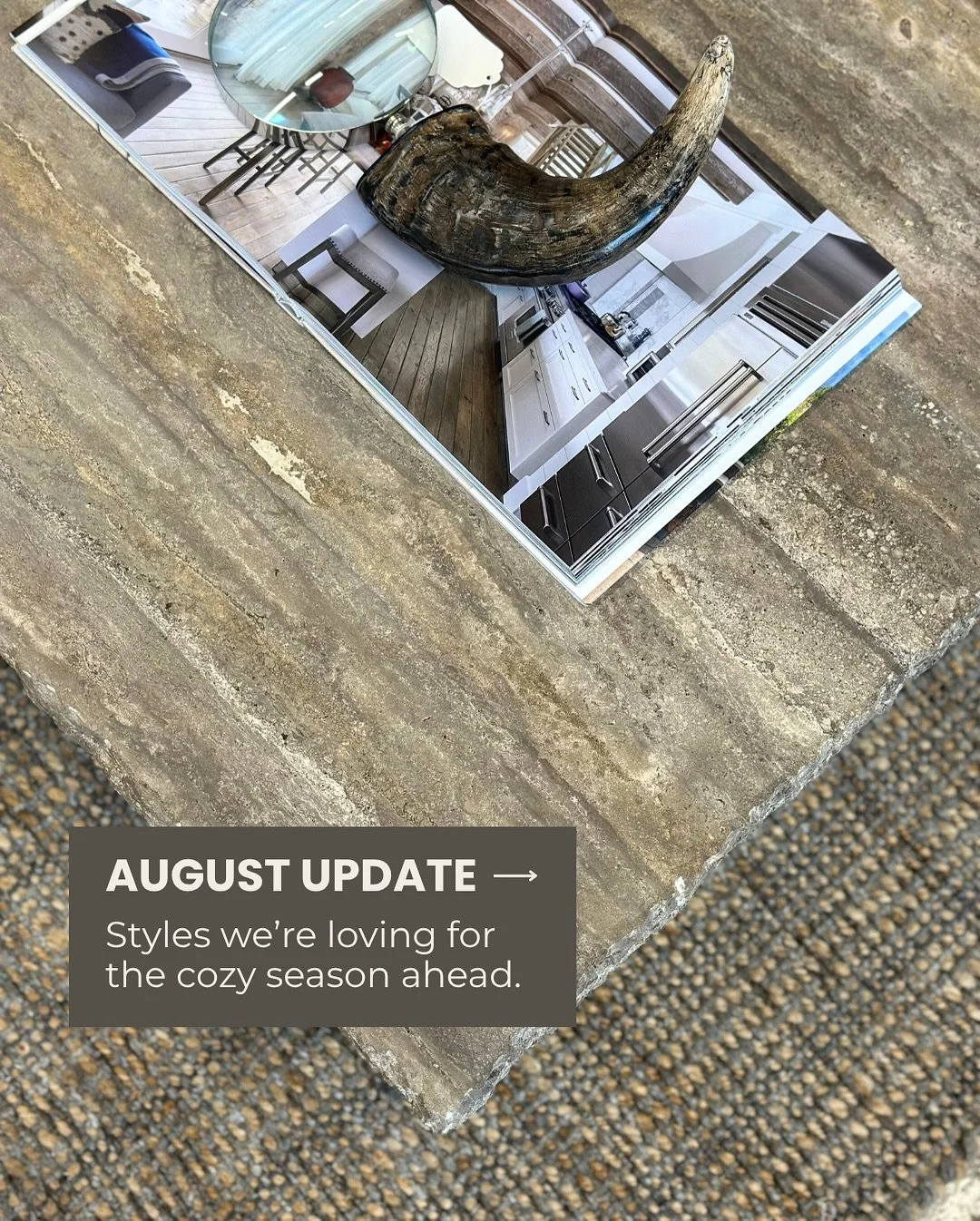 Design trends we&rsquo;re embracing moving into the fall season. 🍂 Which one speaks to you?

* Soft curves and textures &ndash; Think velvet, suede, and boucl&eacute; in accent seating and upholstery.
* Natural materials and sculptural forms &ndash;