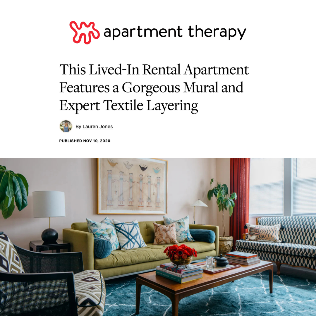 This Lived-In Rental Apartment Features a Gorgeous Mural and Expert Textile Layering