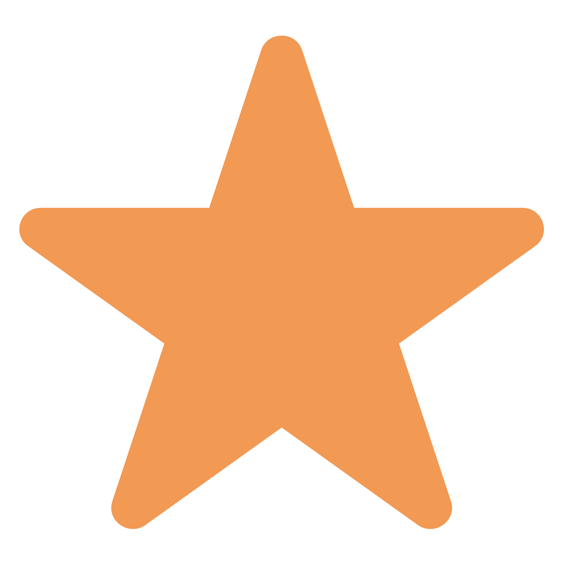 An orange, five-pointed star icon, lightened in the background.