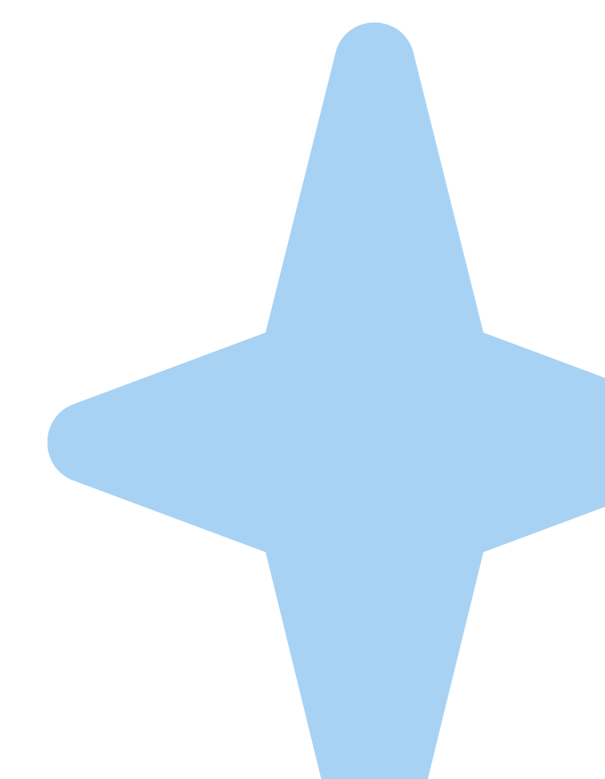 Light blue starburst icon, lightened in the background.