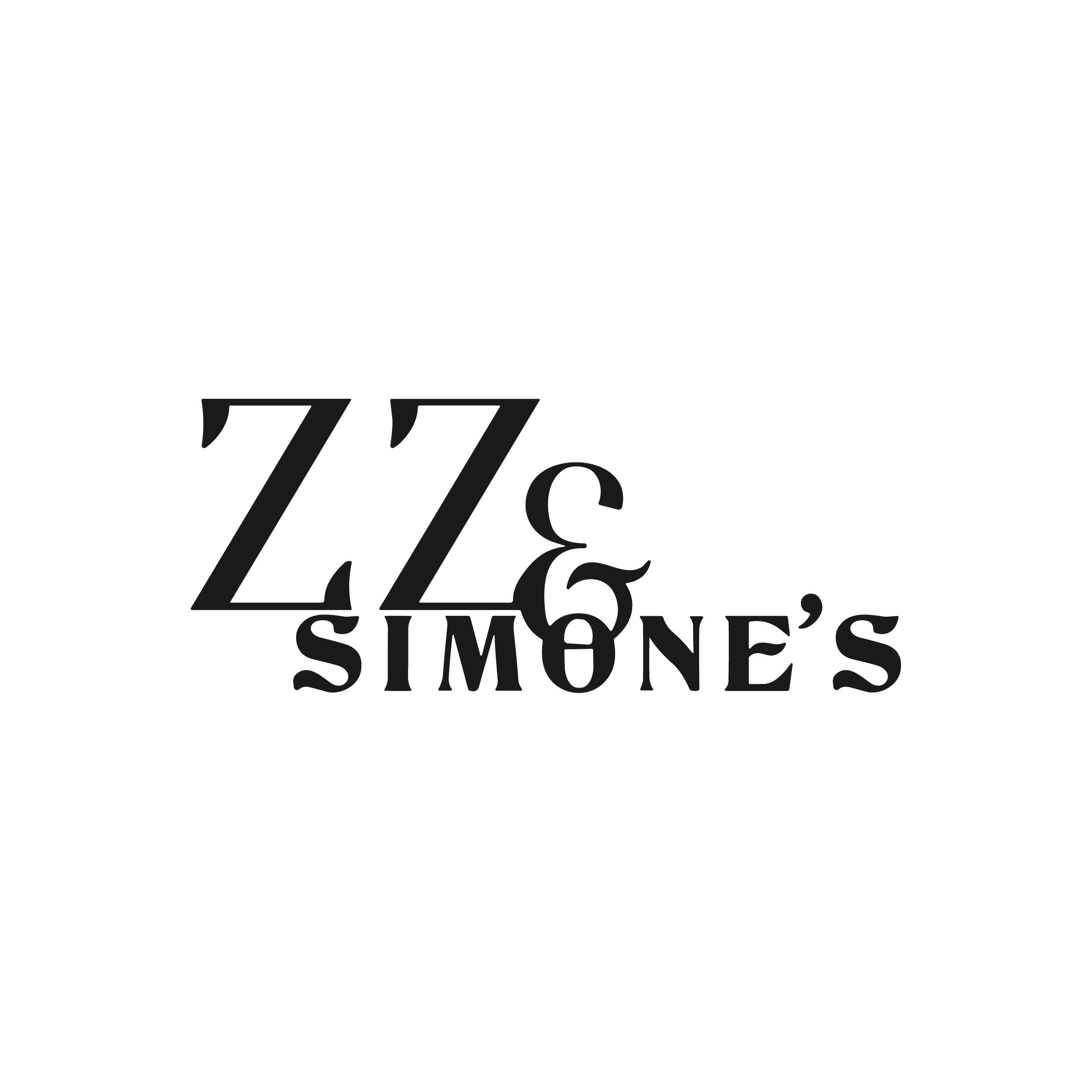 Black background with a stylized logo in the center that reads "ZZE" above "SIMEONE'S" in black text.