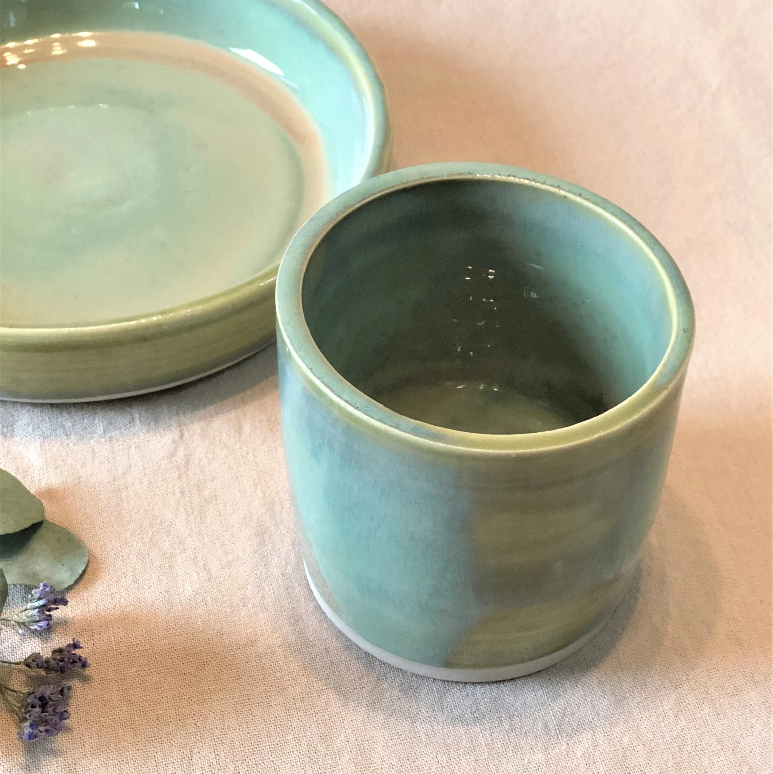 céramique petit pot vert brillant artisanat katbey ltd.jpg