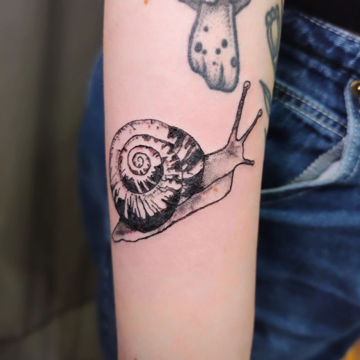 Did a fun little walk in last night- snails are so cute 🐌

I'm available at @robotpiercingtattoo Monday-Tuesday and Friday-Saturday. (: