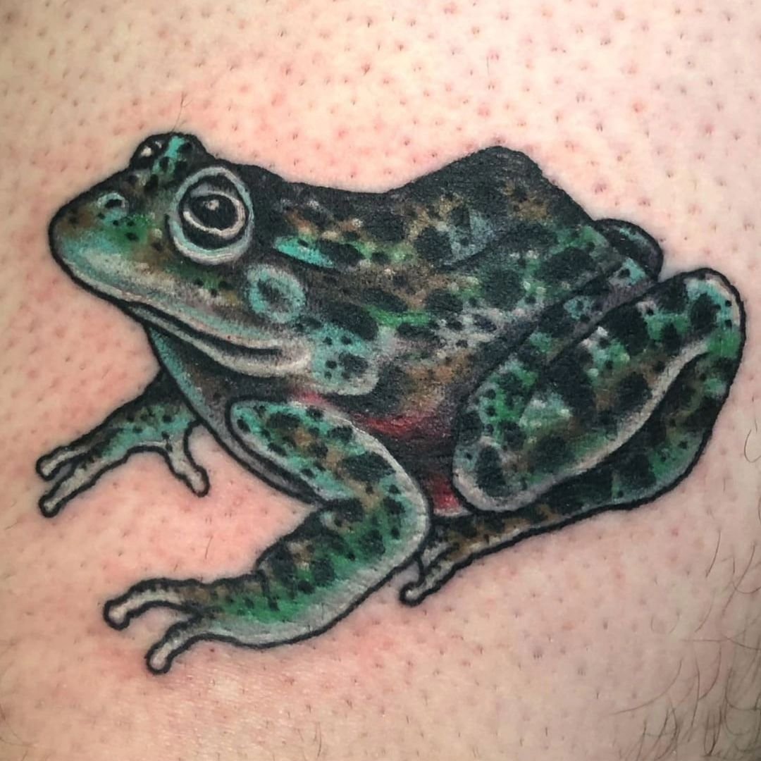 Full color frog by Gene.
Check out more of his work, and ready out directly for booking!
@tattoosbygenehannan 
@tattoosbygenehannan 
🌟💗🤖
#robotpiercingtattoo #robotarmy #tattoo #portlandtattoo #professionaltattoo #color #colortattoo #frogtattoo #b