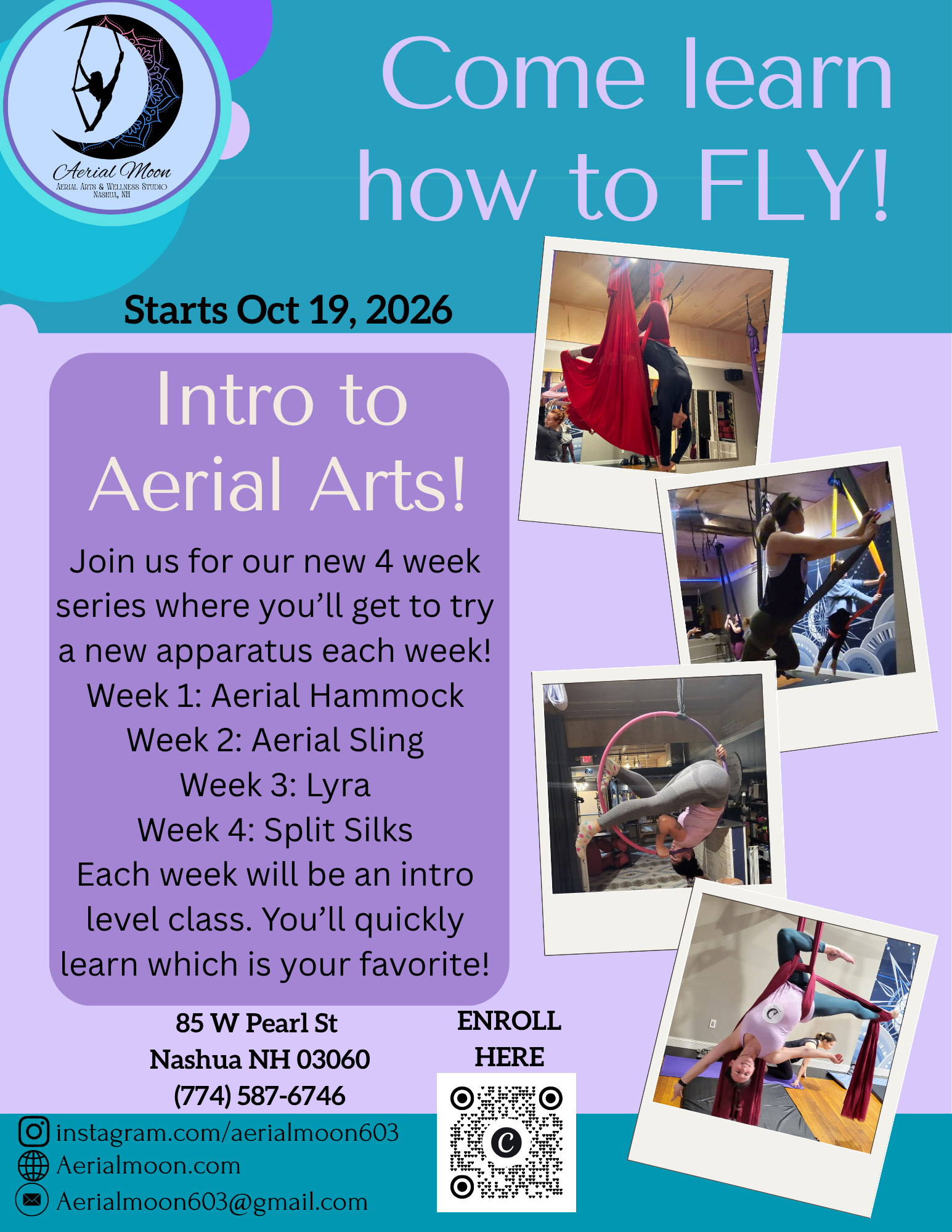 Intro to Aerial Arts 4 Week Series 