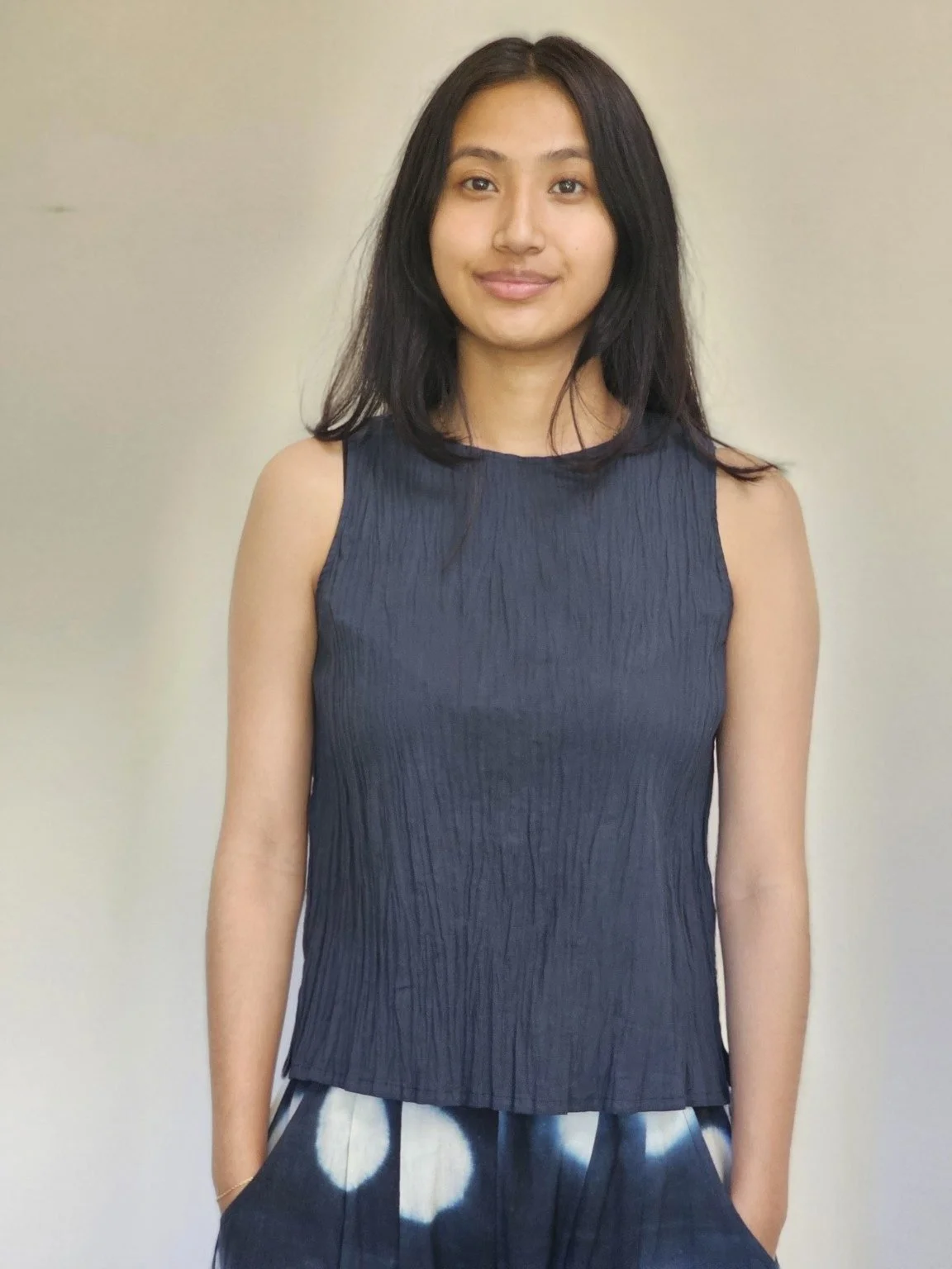DR26-03 Julia Cotton Tank Top - Navy