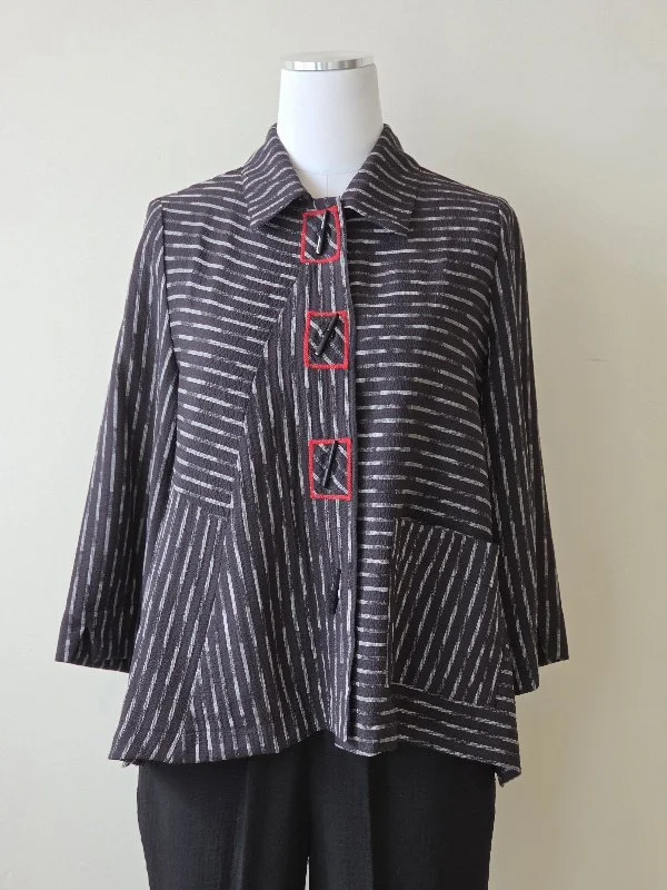 Moonlight Ikat Weave Jacket - Black/Silver