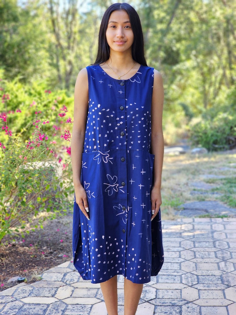 blue dragonfly dress DJ-17190/2 Vest Dress Dragonfly Dots