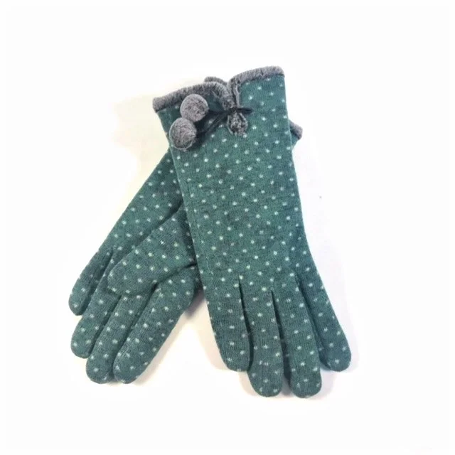 Polka Dot Gloves - Teal
