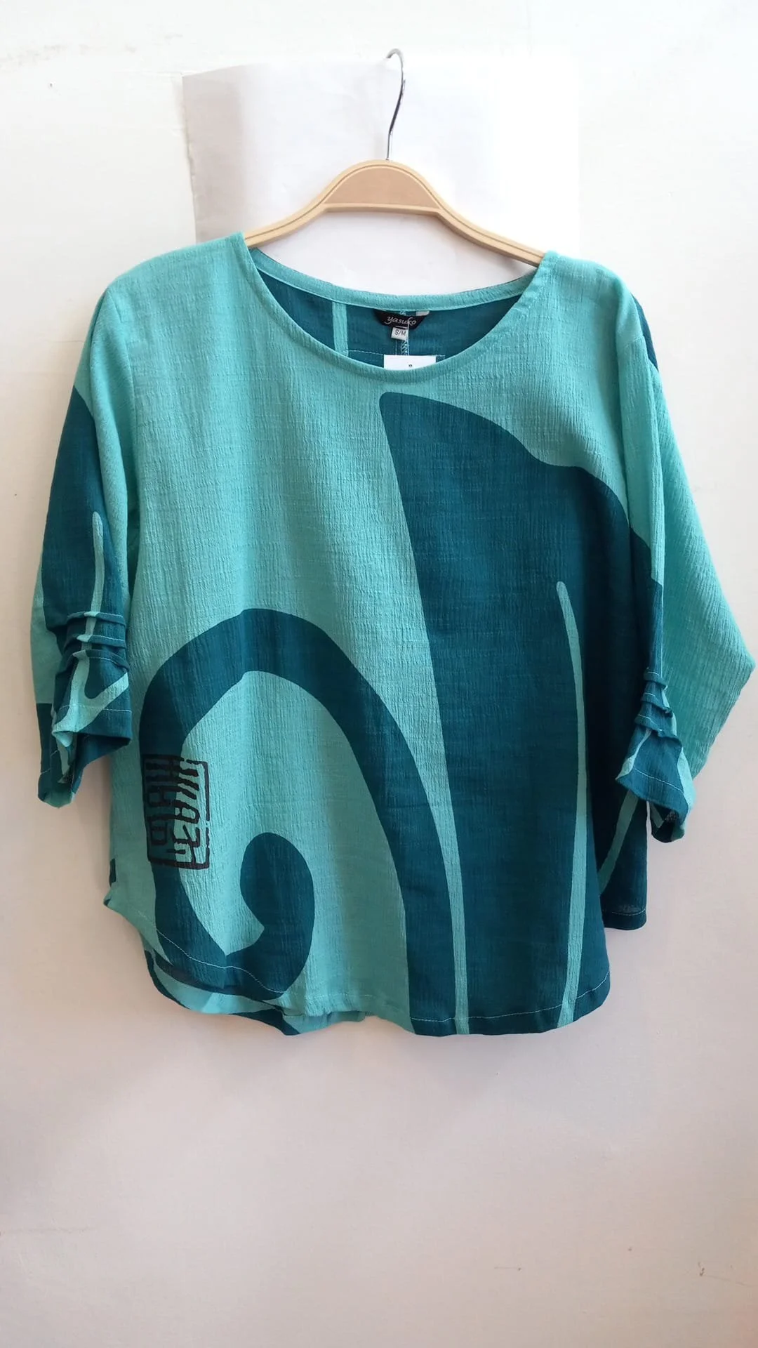 Essential Blouse - Big Butterfly Aqua Blue
