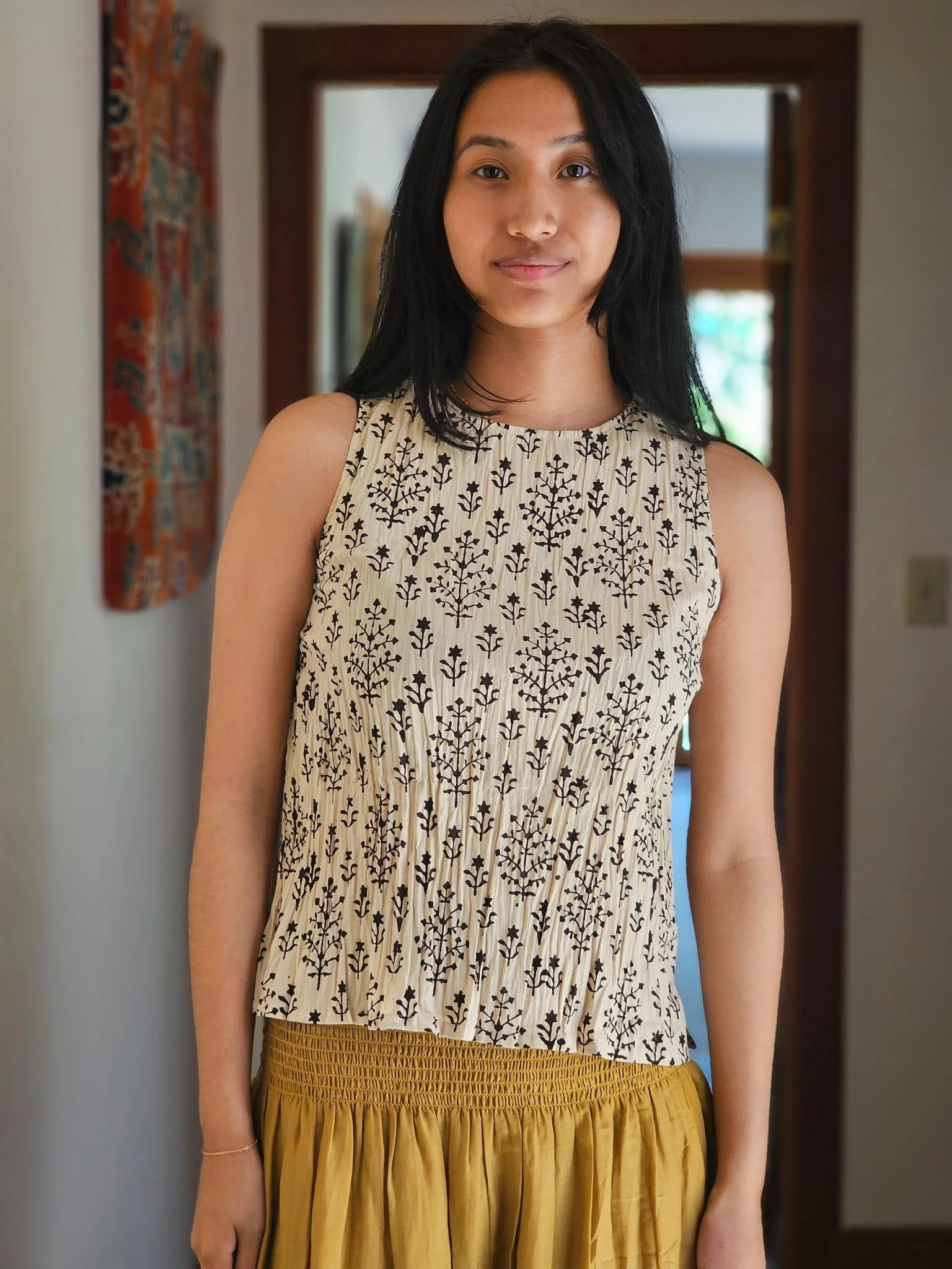 DR26-03 Julia Cotton Tank Top - Plants