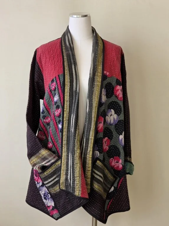 Vintage Cotton Kantha Reversible Usha Jacket #8
