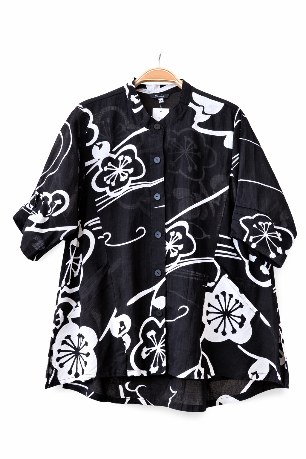 Side Pocket Jacket - Ume Print Black