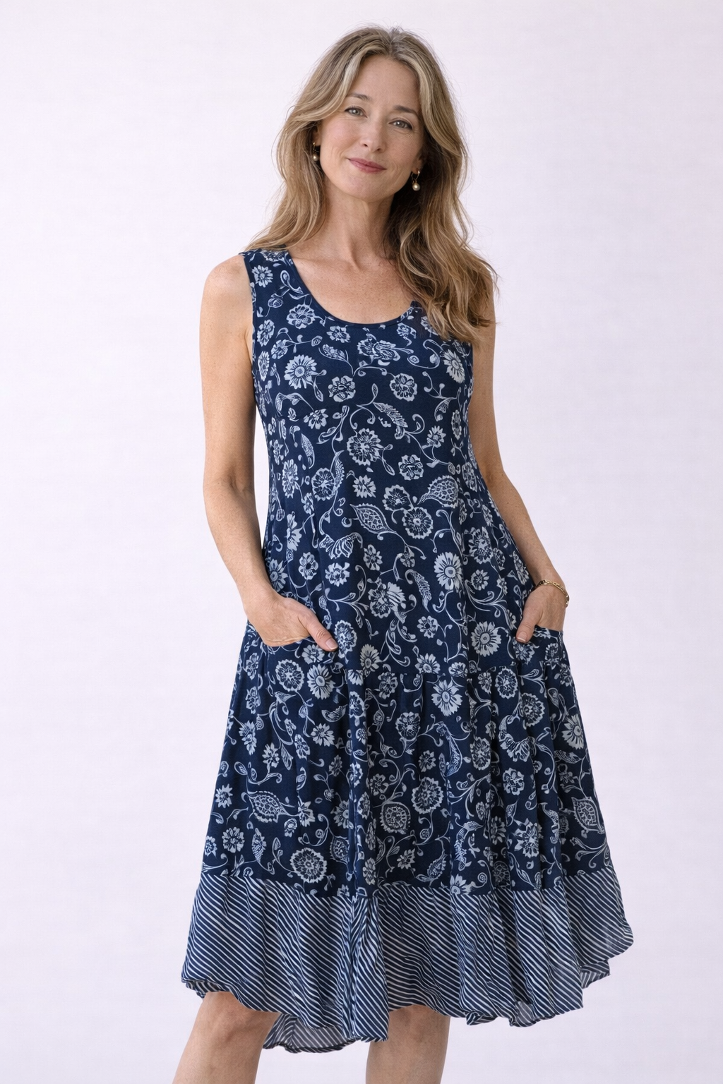 Jumper Dress - Blue Floral