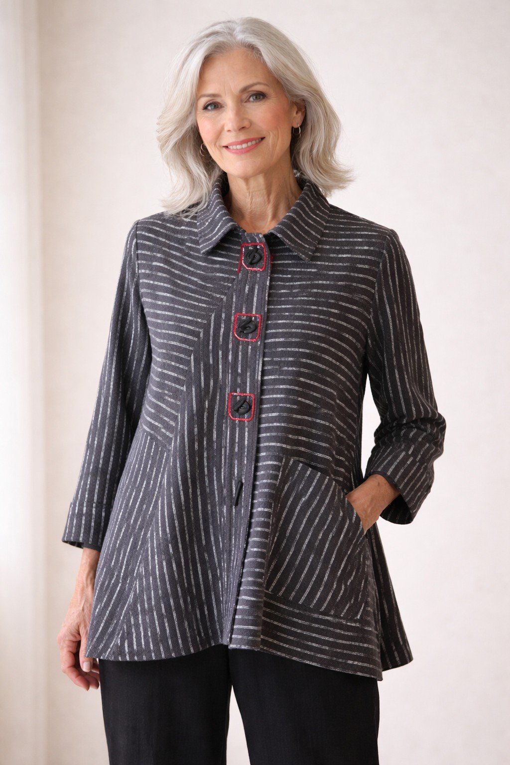 Moonlight Ikat Weave Jacket - Black/Silver