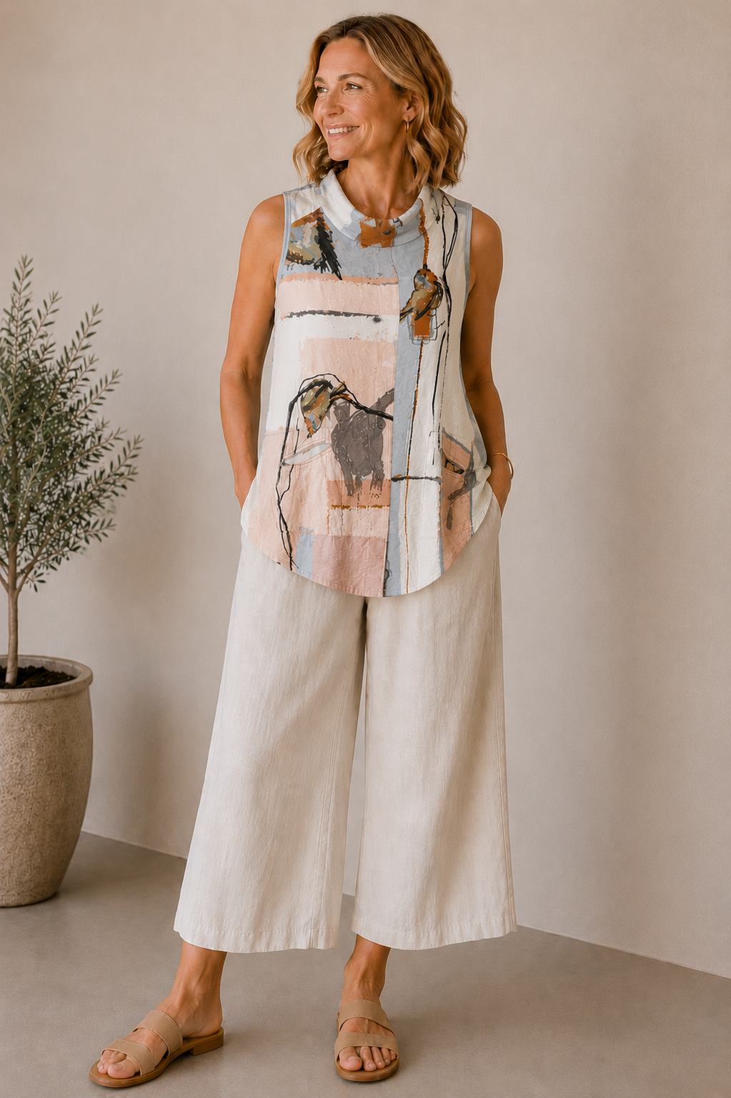 Sleeveless Cowl Top - Birdb