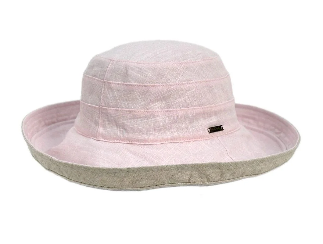 REVERSIBLE CLOTH SUN HAT - PINK - BEIGE.jpeg