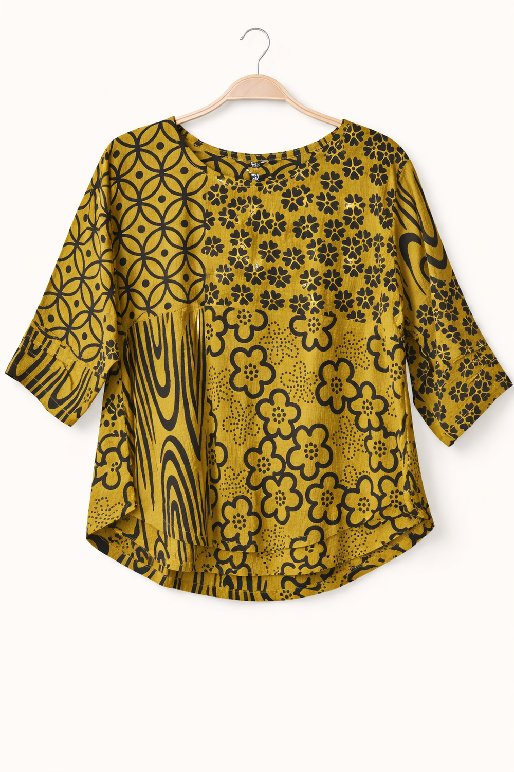 Essential Blouse - Patch Swatch Print - Olive — Yaza