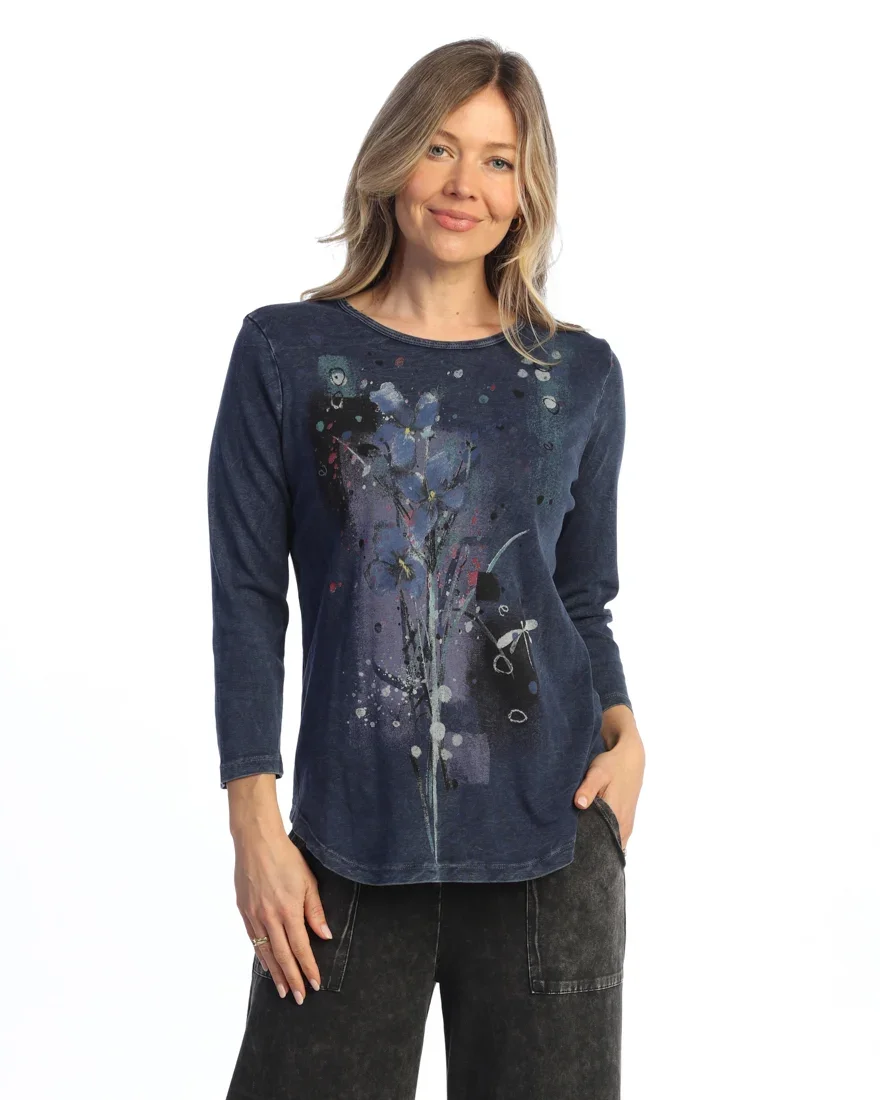 100% Cotton Baby Rib 3/4 Slv Tunic - Allure