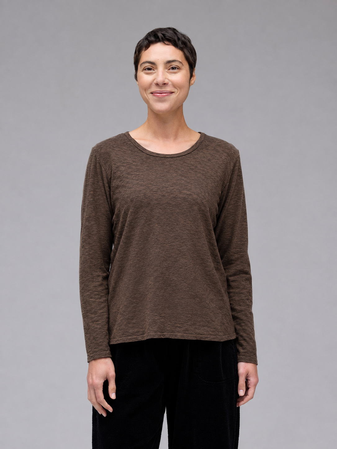 Long SLV Bias Top - Choco