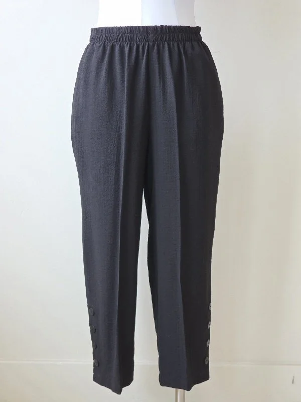 Moonlight Side Buttons Pant - Black