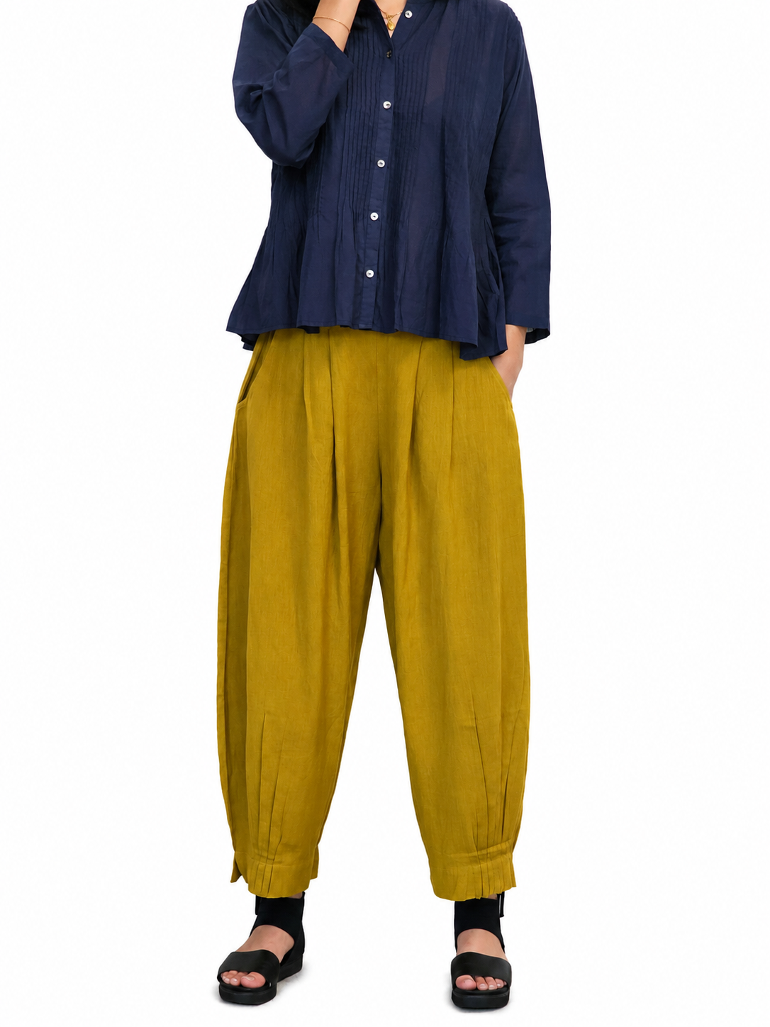 AR26-11 Bottom Gather Pants - Mustard