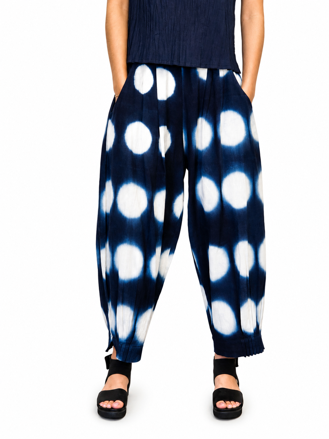 AR26-11 Bottom Gather Pants - Shibori Dots