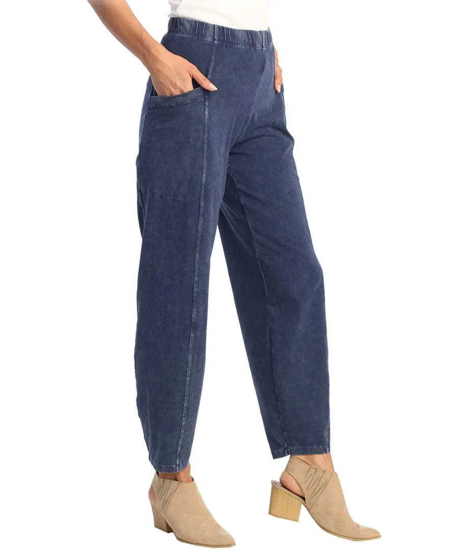 Denim - Mineral Washed Cotton Spandex Lantern pants