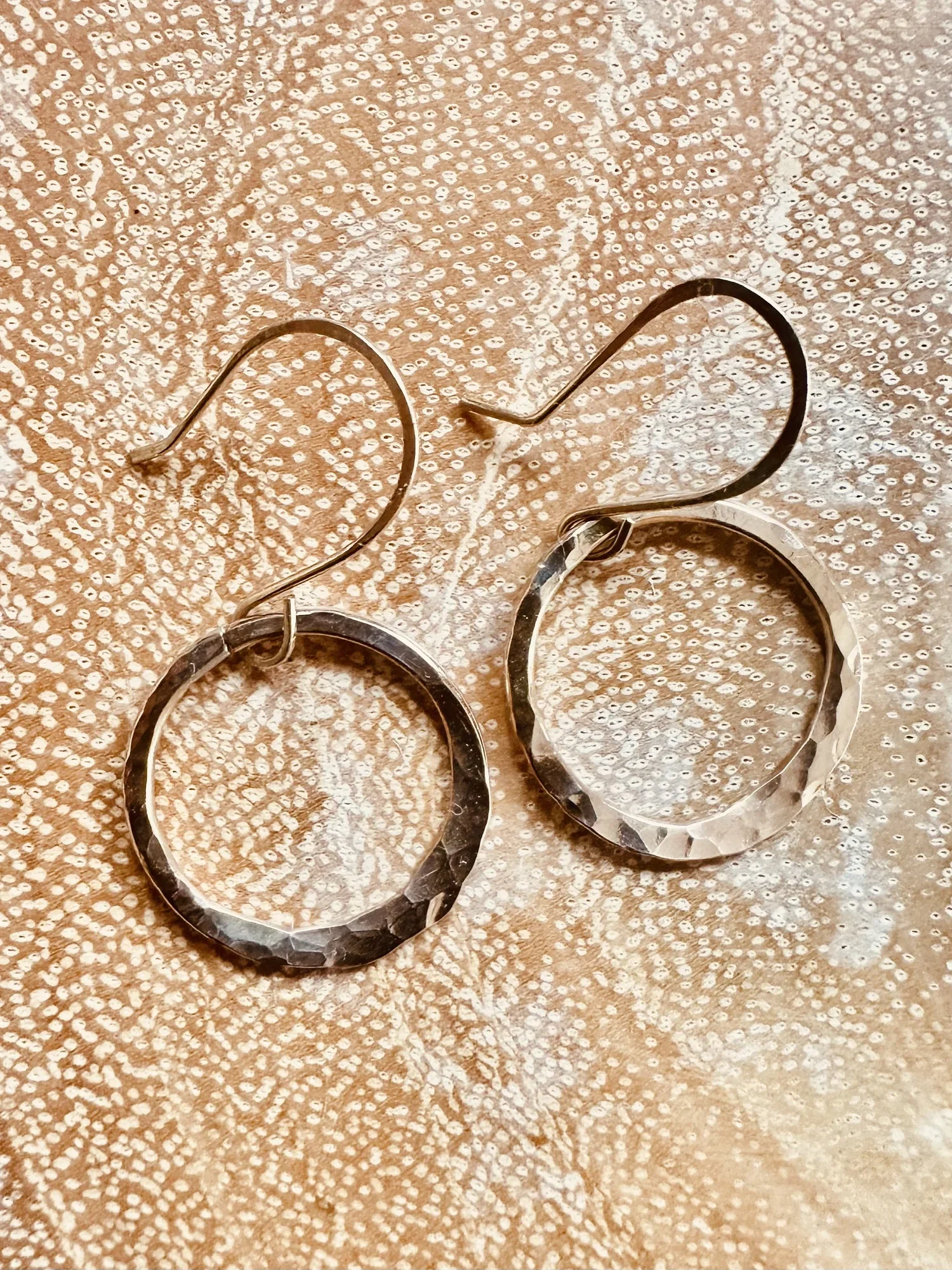 Hammered crescent earrings