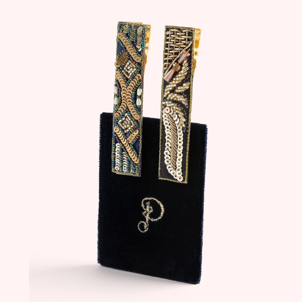 Hairclips Midnight 1920's Sparkle