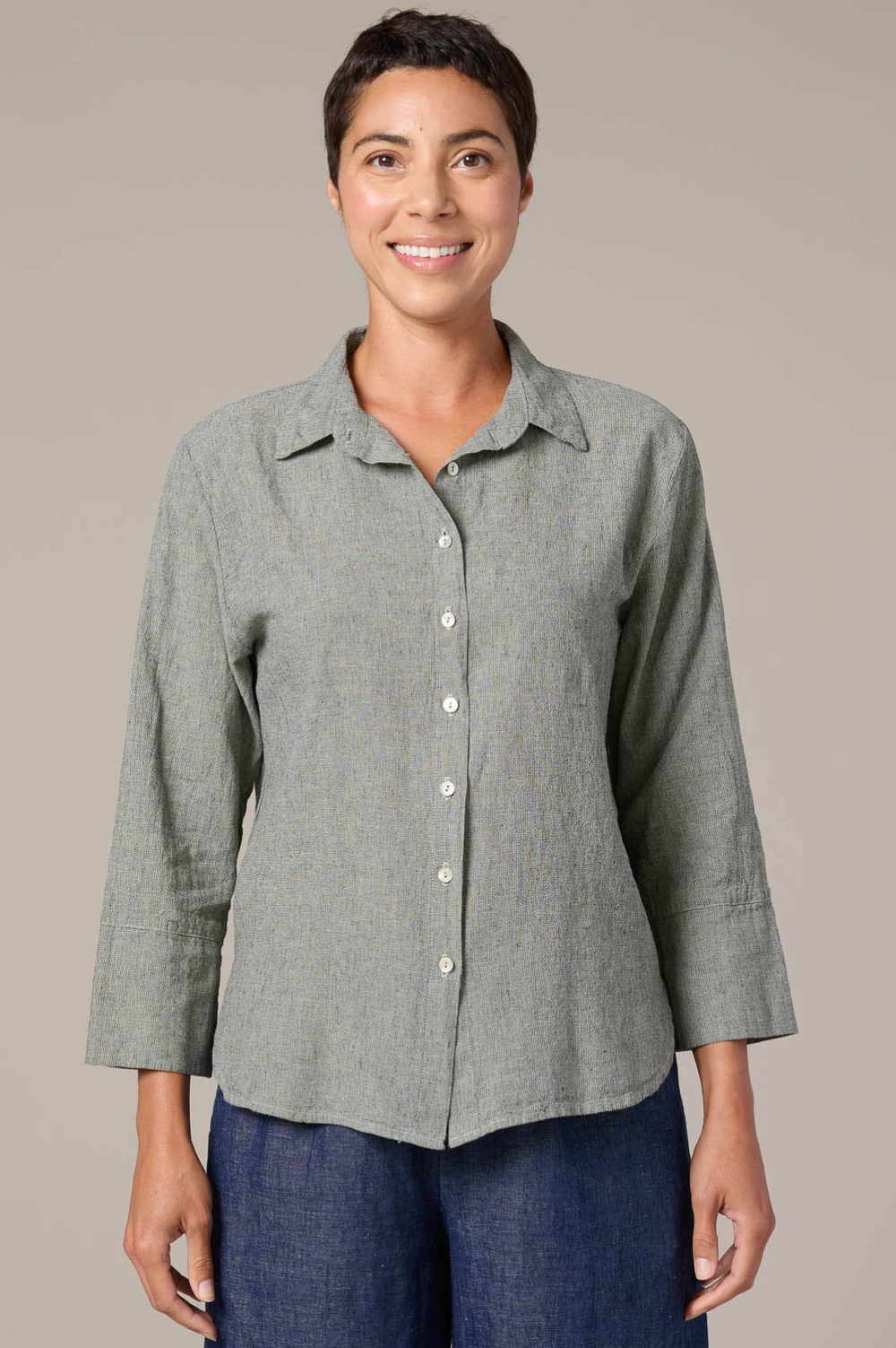 WASHABLE LINENプルオーバー FLUID VISCOSE - LINEN SHIRT - Oyster-white | ZARA United States