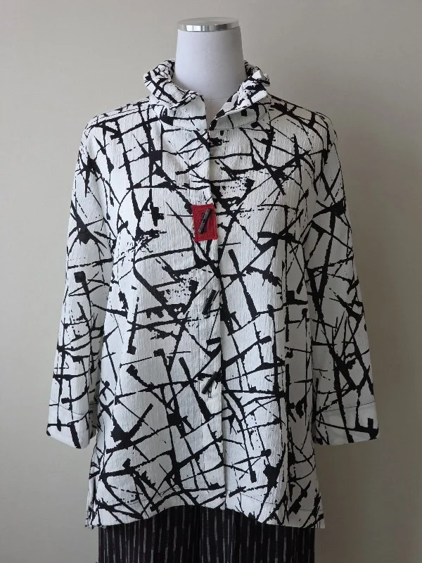 Moonlight Ruche Collar Jacket - Black/White Sticks