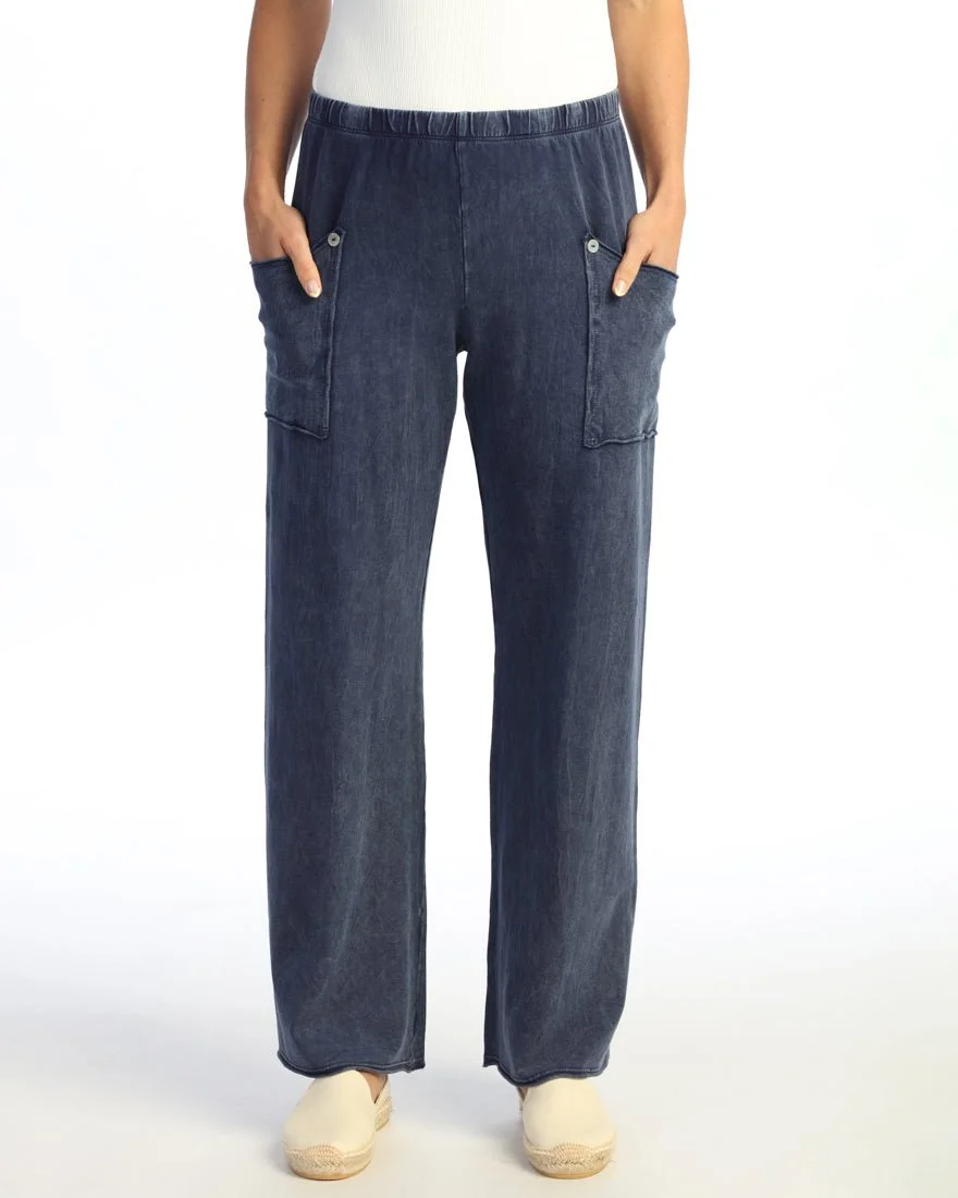 Denim - Straight Wide Leg Mineral Washed Pant