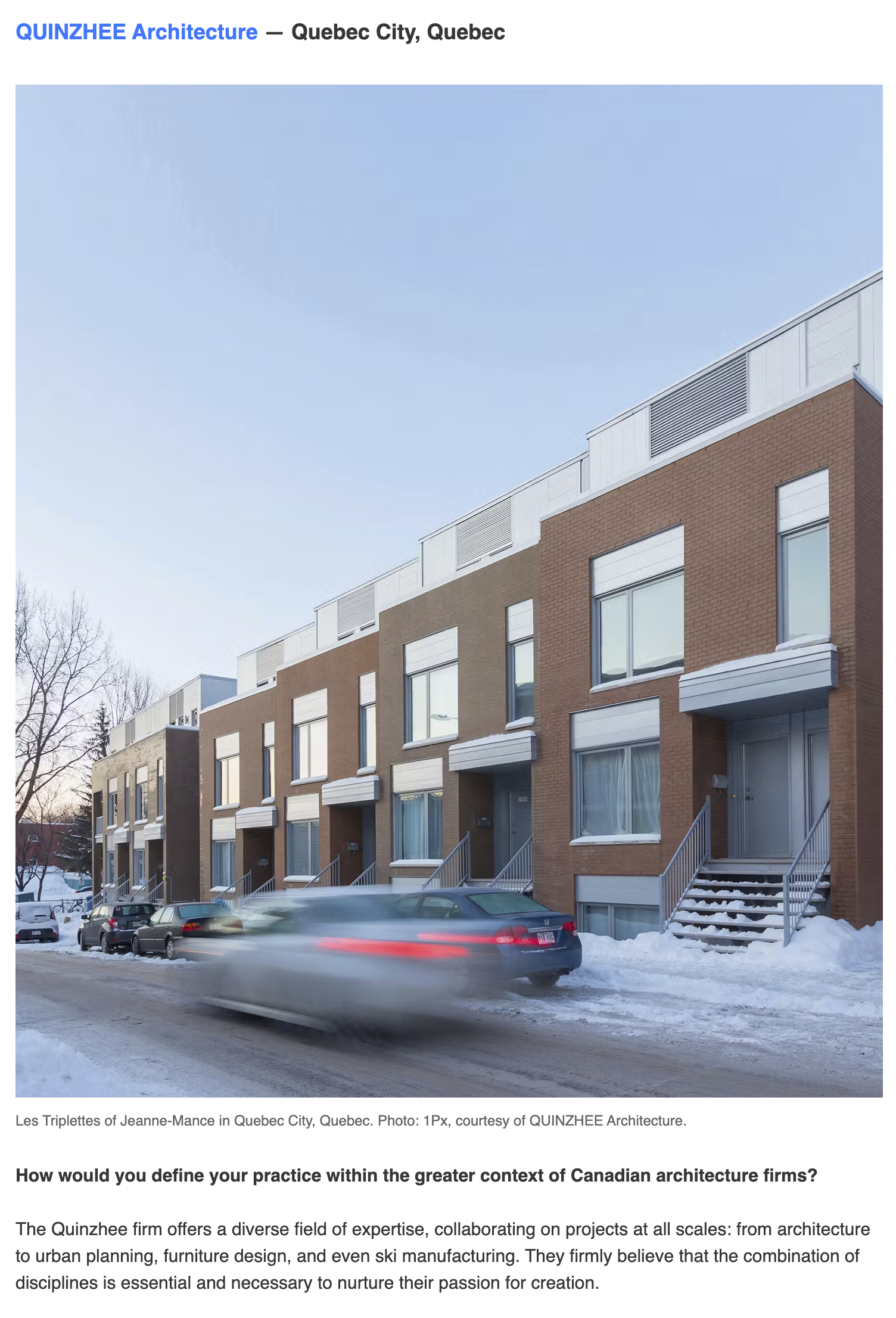 Article | On parle de nous sur Archinect