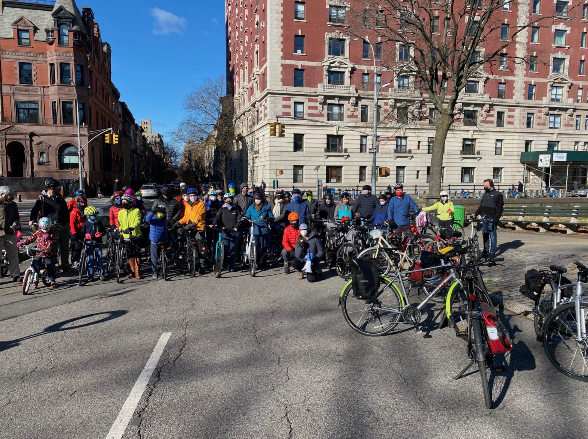 Hosted a Rally to Find Safe Cross (Central) Park bike paths. December 2020. 