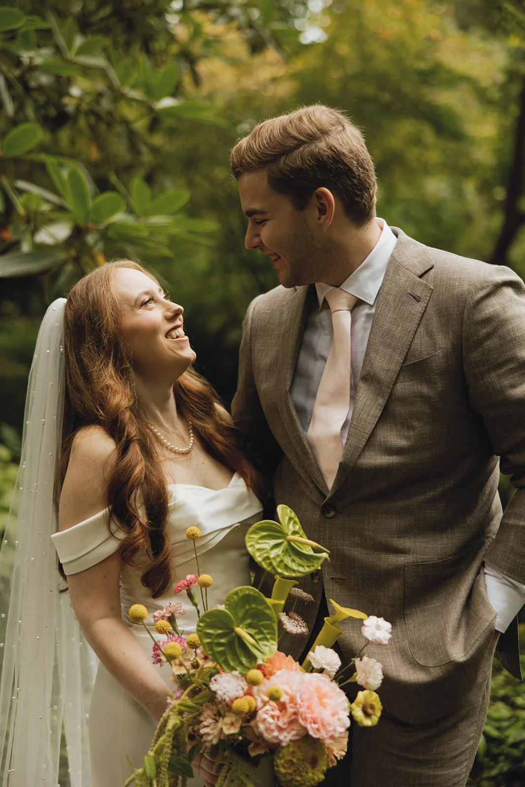 Bride and Groom at Whimsical Outdoor Wedding Ceremony.jpg
