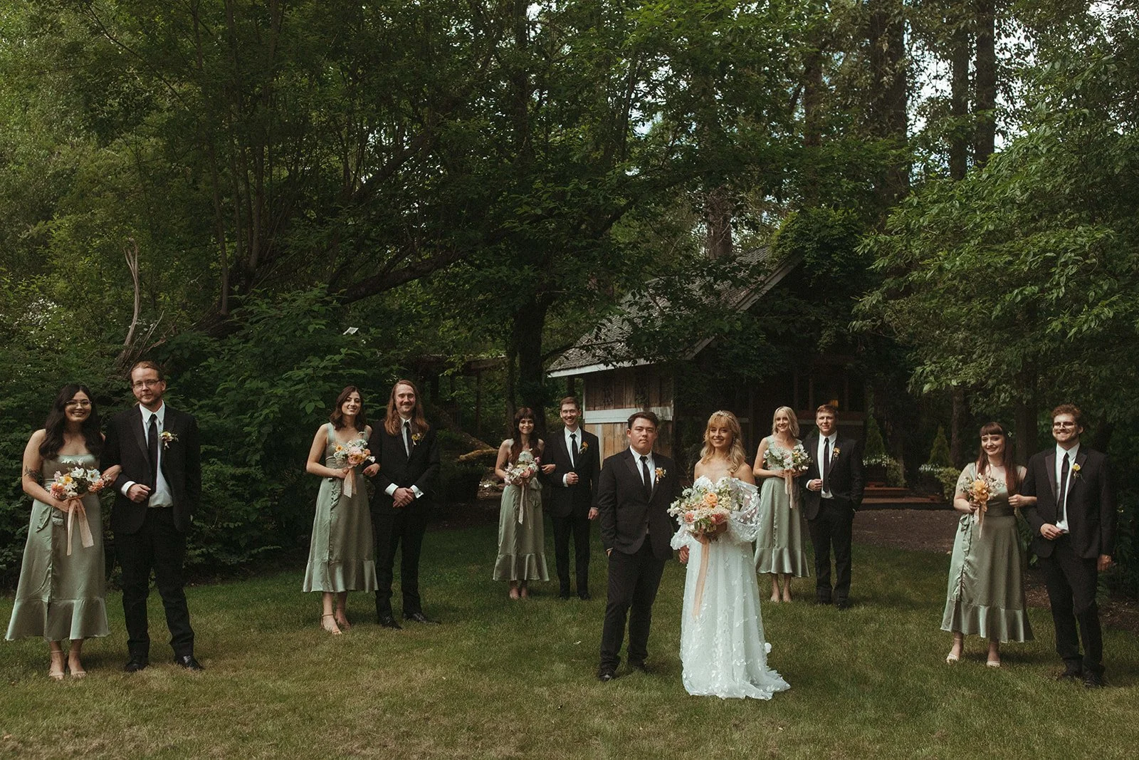 Wedding Party with Whimsical Floral Bouquets and Boutonnieres.JPG