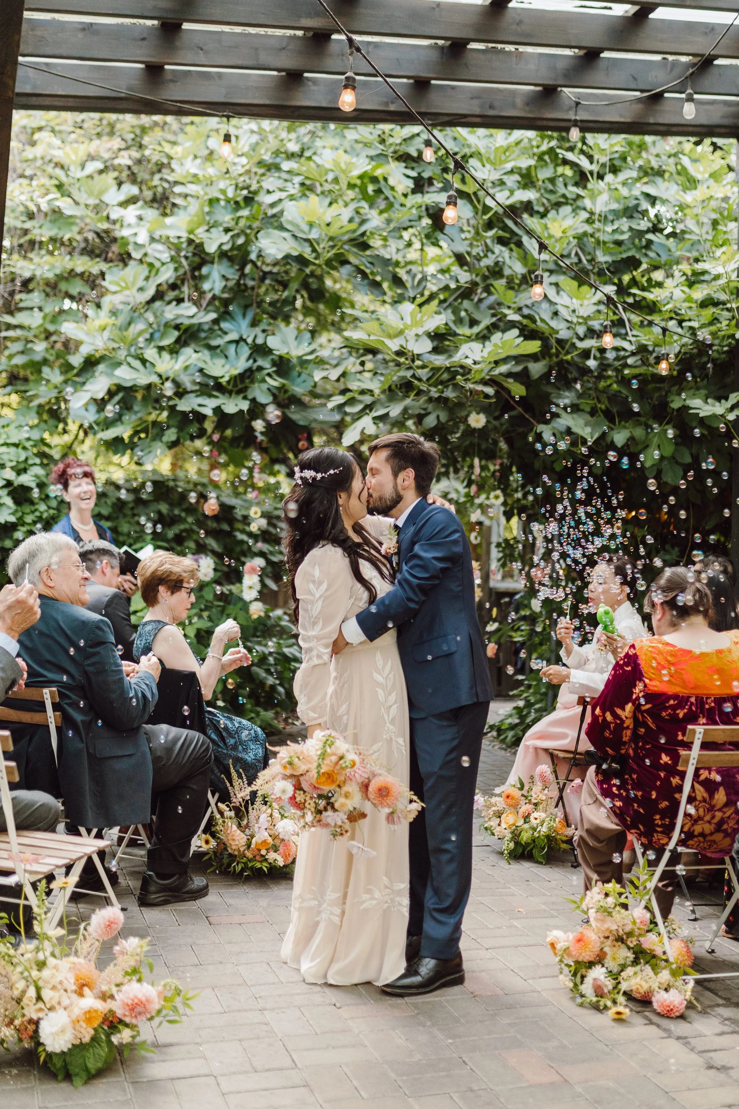 Intimate Wedding Ceremony with Peach and Cream Dahlias.jpeg