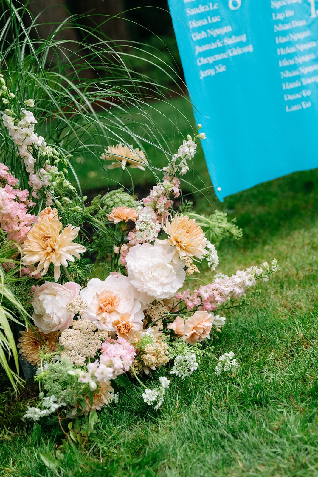 Whimsical Grounded Floral Arrangement at Wedding Reception in Washington.jpg